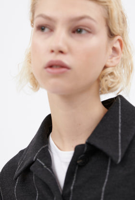 Bold Pin Stripe Jacke, Charcoal from ODEEH 