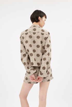 Chinè Dots Jacket, Brown Olive from ODEEH 