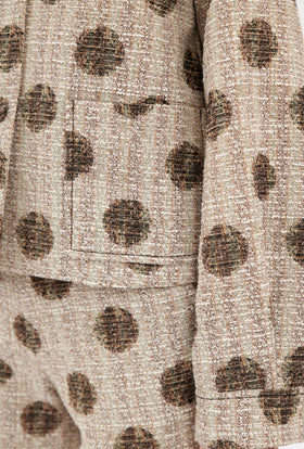 Chinè Dots Jacket, Brown Olive from ODEEH 
