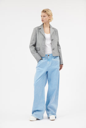 Distressed Lamb Nappa Jacket, Horizon from ODEEH 