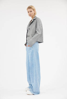 Distressed Lamb Nappa Jacket, Horizon from ODEEH 