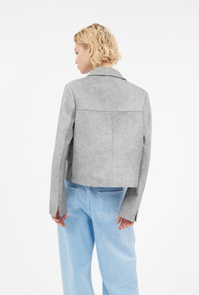 Distressed Lamb Nappa Jacket, Horizon from ODEEH 