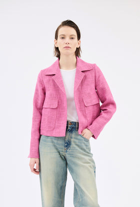 Hemp Tweed Jacket, Azalea from ODEEH 