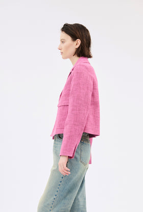 Hemp Tweed Jacket, Azalea from ODEEH 