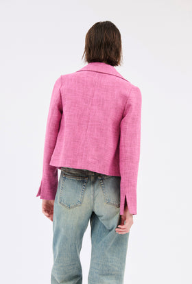Hemp Tweed Jacket, Azalea from ODEEH 