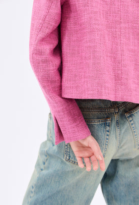 Hemp Tweed Jacket, Azalea from ODEEH 