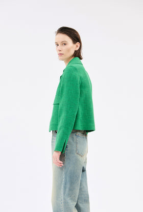 Hemp Tweed Jacket, Billard Green from ODEEH 