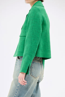 Hemp Tweed Jacket, Billard Green from ODEEH 