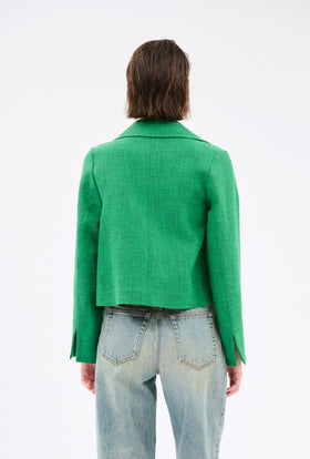 Hemp Tweed Jacket, Billard Green from ODEEH 