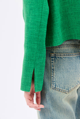 Hemp Tweed Jacket, Billard Green from ODEEH 