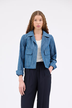 Micro Canvas Jacke, Denim Blue from ODEEH 