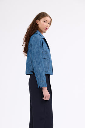Micro Canvas Jacke, Denim Blue from ODEEH 