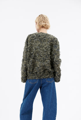 Destructured Jacquard Jacket, Dark Khaki from ODEEH 