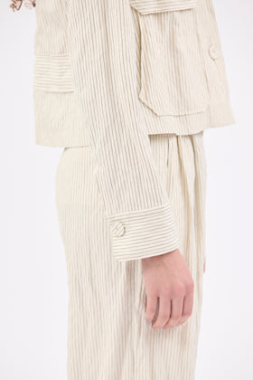 Pin Stripe Gabardine Jacke, Ivory1 from ODEEH 
