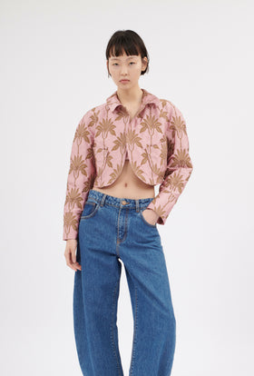 Matelassè Palms Jacket, Rosequartz from ODEEH 
