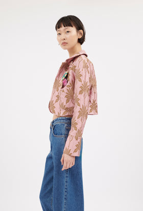 Matelassè Palms Jacket, Rosequartz from ODEEH 