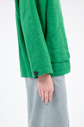Hemp Tweed Blouson, Billard Green from ODEEH 