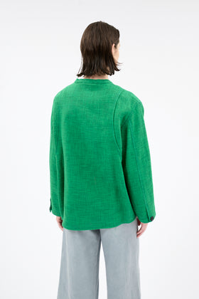 Hemp Tweed Blouson, Billard Green from ODEEH 