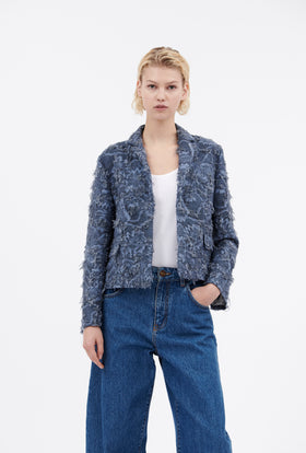 Destructured Jacquard Jacket, Fayence from ODEEH 