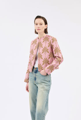 Matelassè Palms Jacket, Rosequartz from ODEEH 