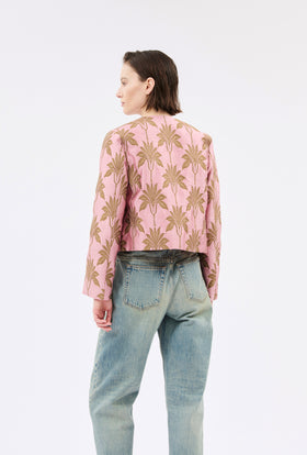 Matelassè Palms Jacket, Rosequartz from ODEEH 