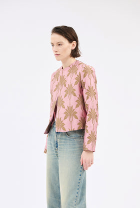 Matelassè Palms Jacket, Rosequartz from ODEEH 