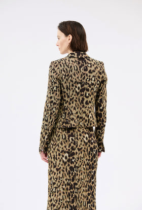 Jacquard Leo Jacket, Brown Olive from ODEEH 