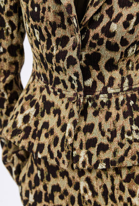 Jacquard Leo Jacket, Brown Olive from ODEEH 