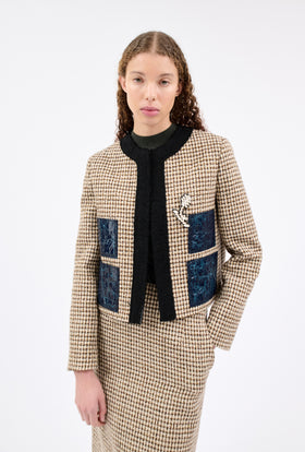 Hounds Tooth Jacke, Caramel from ODEEH 