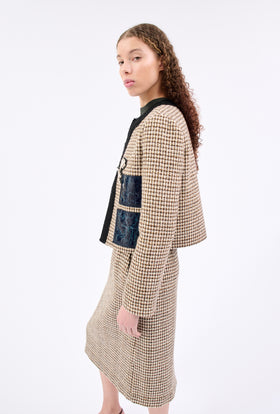 Hounds Tooth Jacke, Caramel from ODEEH 