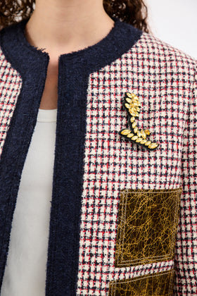 HOUNDS TOOTH Jacke, Navy White from ODEEH 