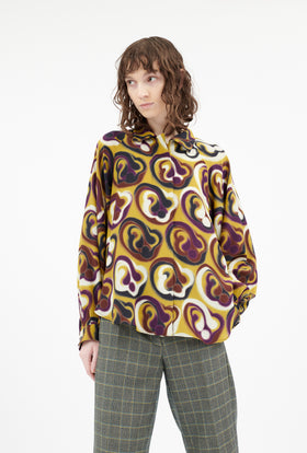 Blurred Paisley Bluse, Jade Yellow from ODEEH 