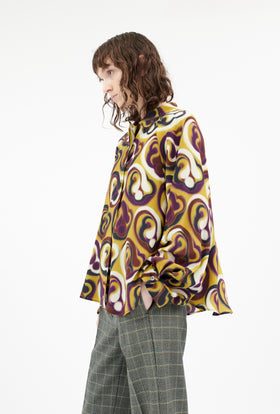 Blurred Paisley Bluse, Jade Yellow from ODEEH 