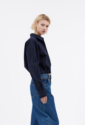 Paper Touch Stripe Bluse, Marine from ODEEH 