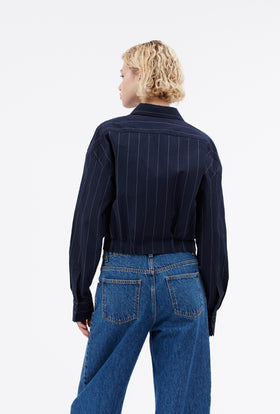 Paper Touch Stripe Bluse, Marine from ODEEH 
