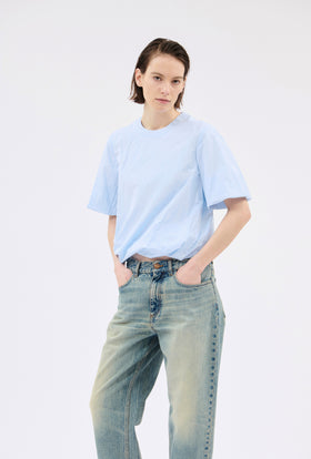 Techno Cotton Bluse, Ciel from ODEEH 