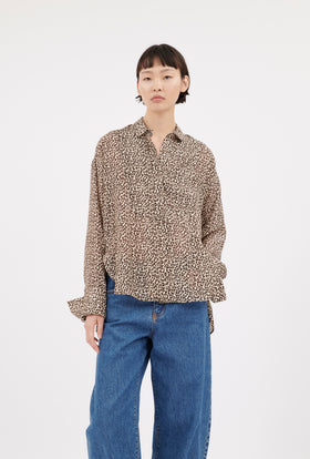 Habotai Leo Shirt, Café Noir from ODEEH 