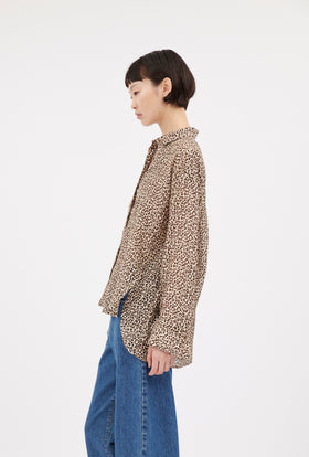Habotai Leo Shirt, Café Noir from ODEEH 