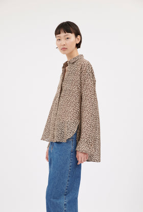 Habotai Leo Shirt, Café Noir from ODEEH 