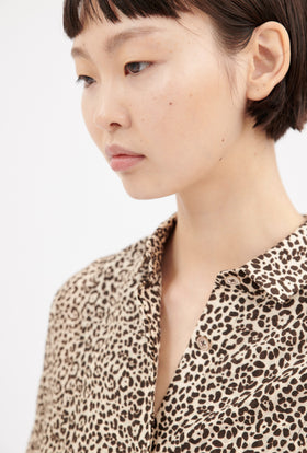 Habotai Leo Shirt, Café Noir from ODEEH 