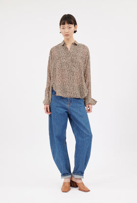 Habotai Leo Shirt, Café Noir from ODEEH 