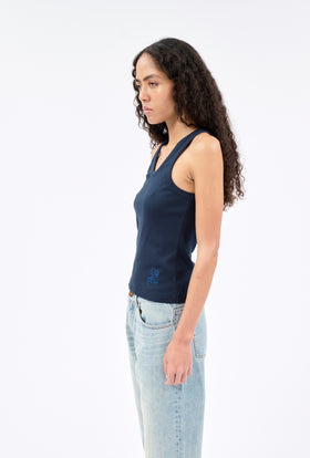 Organic Single Jersey Top, Navy from ODEEH 