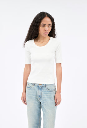 Organic Single Jersey T-Shirt, Milk from ODEEH 