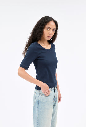 Organic Single Jersey T-Shirt, Navy from ODEEH 