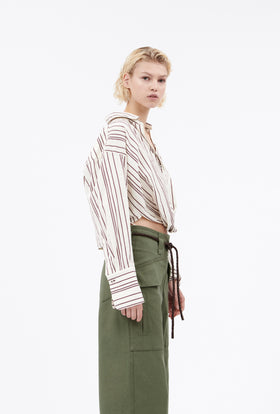 Fancy Stripe 2 Bluse, Burgundy from ODEEH 