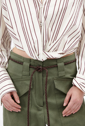 Fancy Stripe 2 Bluse, Burgundy from ODEEH 