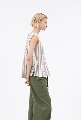 Fancy Stripe 2 Top, Burgundy from ODEEH 