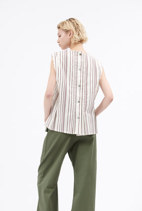 Fancy Stripe 2 Top, Burgundy from ODEEH 