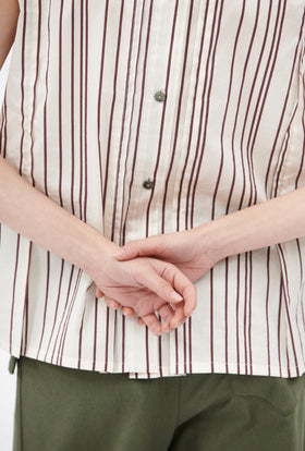 Fancy Stripe 2 Top, Burgundy from ODEEH 
