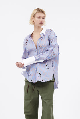 Laser Cut Flowers Bluse, Sky from ODEEH 